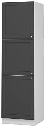 Vicco Vorratsschrank Fame-Line, Anthrazit-Gold Landhaus/Weiß 60 cm | MDF-Front · Soft-Close · Höhenverstellbare Füße · Metallgriffe · ✓ Frei kombinierbar