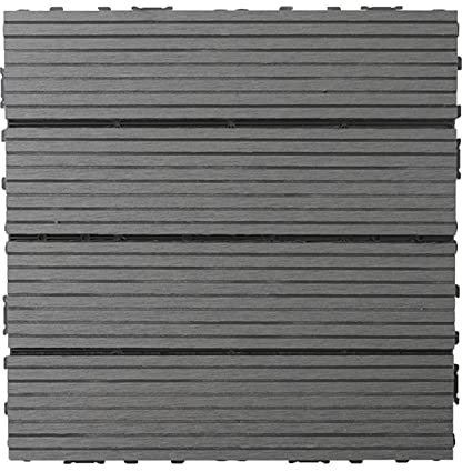 Ineinandergreifende Terrassenfliesen 30x30cm Kunststoff-Bodenbelag für den Außenbereich, wasserdicht Terrassenpflaster für Pool, Dusche, Badezimmer, Terrasse, Balkon, Garage,36 pcs