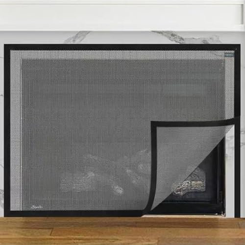 Fireplace Screen, Mesh Fireplace Cover,Fireplace Cover Baby Proof to Prevent Baby and Pet Near Fireplace, fireplace covers indoor, Fireplace Screen Safety Cover (Measures 100cm x 80cm).