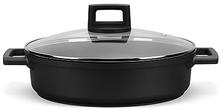 Homelux Topf Mit Glasdeckel, 28 cm, Induktion, Antihaftbeschichtung | 4,1 L Kochtopf, Für alle Herdarten geeignet