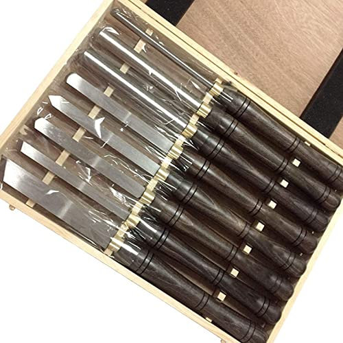 YAOBAO Ensemble De Tournage Ciseau À Bois,8Pcs / Ensemble Outils De Sculpture Sur Bois,HSS Outils De Tournage Coffret Pour Le Travail Du Bois,Jeu De Ciseaux, Outils De Tour Pour Les Amateurs