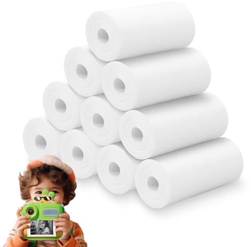 10 Rolls of Kids Instant Print Camera Photo Papers, 57 x 25 mm Kids Camera Paper Roll, Instant Camera Refill Print Paper, Suitable for Most Children's Instant Cameras