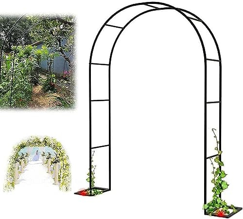 GueTTO Rosenbogen Verzinkt Rost Rankhilfe Torbogen Rosen Gartenbogen Freistehend Hochzeit Rankbogen Metall Stabil Für Pergola Terrasse Hinterhof Breite 120 140180 240 300cm,Schwarz,W350*H220cm