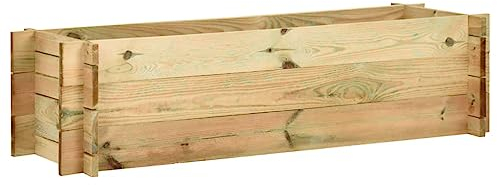 Pflanzkübel, Kräuterbeet Blumentopf Mit Untersetzer Anzuchttöpfe Blumenkasten Geeignet für Conservatory Innen Balcony Entrance Area Hochbeet Kiefernholz Imprägniert 120 cm