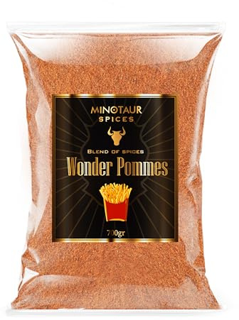 Minotaur Spices I Wonder Pommes 700 g I Contimento para patatas con sal marina I Sazonador de patatas fritas en bolsa