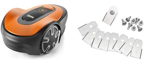 Flymo EasiLife 250 GO Robotic Lawn Mower - Cuts Up to 250 sq m, Ultra Quiet Mowing & FLY072 x9 1200R Robotic Metal Blades - 595286601