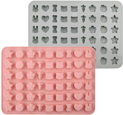 2 Piezas Moldes De Silicona Para Caramelos, Moldes Silicona, Moldes Para Chocolate, Moldes Ositos Gominola, Moldes De CorazóN Para Chocolate, Dulces, Gelatina Con PudíN, Reutilizables