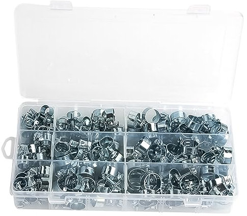 KITANDOVE 135stücke Mini Schlauchschellen Metall Wasserklammern Mit Zinkbeschichtung Vielseitig Einsetzbar Für Luftschläuche Kraftstoffleitungen Und Silikonschläuche Leicht Und Tragbar