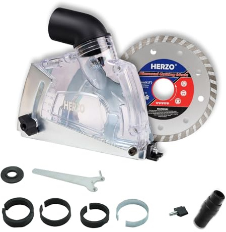 HERZO Cutting Dust Shroud for 5 inch and 4-1/2 inch Angle Grinder