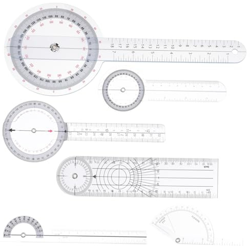 jojofuny 6pcs Comprehensive Measuring Tool Kit Goniometer Protractor Bone Ruler for Medical Construction and Rehabilitation