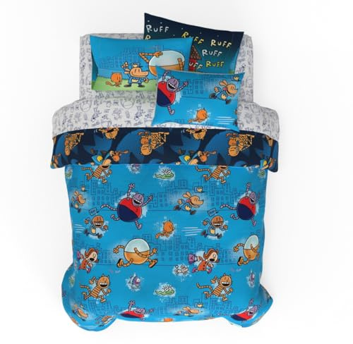 Franco Dog Man Supa Book - Juego de edredón y sábanas de Microfibra Reversible súper Suave y Acogedor con Funda, 7 Piezas, tamaño matrimonial (Producto Oficial)