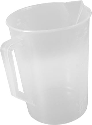 Beaupretty Plastic Graduated Pitcher 3000ml Wide Mouth Measuring Cup Plastic Fluid Beaker for Kitchen and Lab Use Multipurpose Liquid Dispenser with Accurate Scale
