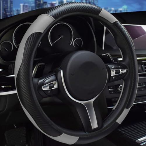 KSIWUAGB Lenkradbezug für Mercedes-Benz Classe A A200 A180 W169 A160 A150 W169 A170 2000-2024, Auto Leder Lenkradbezug rutschfest Bequem Atmungsaktives Geruch Frei Mode Auto Zubehör,Grey
