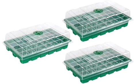FJOADNVM Semenzaio Vassoio for Semi da 3 Pezzi, 40 Fori, propagatore Cellulare, Crescita, Ispessimento, Vassoio for la Crescita delle piantine con Coperchio Trasparente