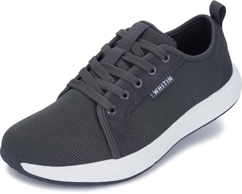WHITIN Womens Wide Width Toe Box Shoes for Walking Size 11W Zero Drop Diabetic Female Sneakers Lightweight Non Slip Dark Grey 43