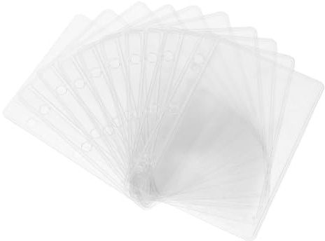 DINHEAROM 10 pezzi Trasparenti Sostituibili per Raccoglitori ad Anelli Inserti per Agenda Budget Tasche Organizer Resistenti e Anti-usura per Organizzazione Finanziaria Personale