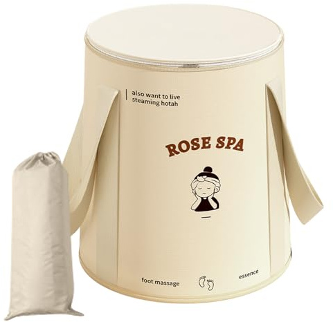 Cubo de baño portátil para pies – Bolsa de spa plegable a prueba de fugas | lavabo duradero de gran capacidad, diseño plegable universal | Baño terapéutico para alivio después de la caminata