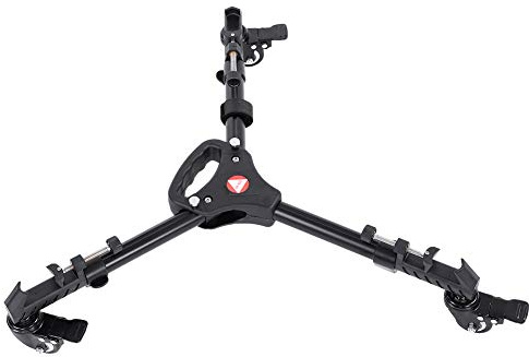 SIXRUN VX-600 Tripod Pulley, Lightweight Aluminum, 3 Wheels Stand Dolly, Portable for Camera Movement, Compatible with Most Tripods