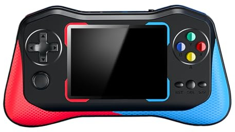 Brrnoo Handheld-Spielekonsole 500 Klassische Spiele 3,5-Zoll-HD-Bildschirm Retro Erwachsene Geschenk Mini Elektronisches Spielzeug (Rot mit Blau)