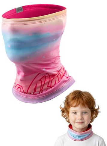 ROCKBROS Scaldacollo Bambini Invernale in Pile 2 in 1 Reversibile, Sciarpa Multifunzionale Termico Bandana Tubolare Antivento e Traspirante, per Scuola Corsa Escursionismo Ciclismo Sci, Rosa