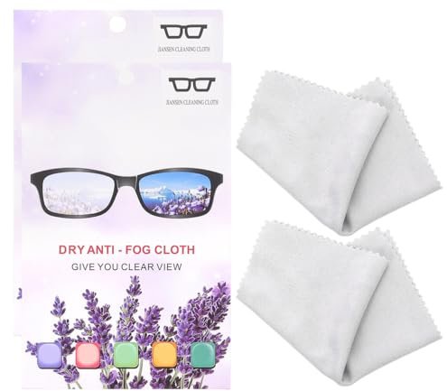 HAPINARY 2 Stück Antibeschlag Brillenputztücher aus Mikrofasern Wiederverwendbare Reinigungstücher für Brille und Handy Leicht Schnell Trocknend für Brillenetuis und Unterwegs