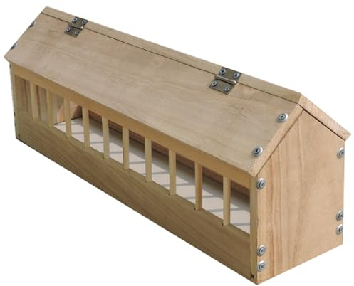 Comedero para Palomas, comedero de Madera a Prueba de derrames, sin ensuciar, estación de alimentación para Pollos para patitos, Palomas, Aves de Corral (40 cm)