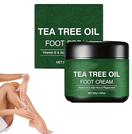 Tea Tree Oil Foot Cream,2026 New Tea Tree Foot Moisturizer,hydrate et nourrit les pied,Bâton réparateur,Crème réparatrice pour pieds secs et crevassés et fissures,Crème hydratante pour les pied (1PC)