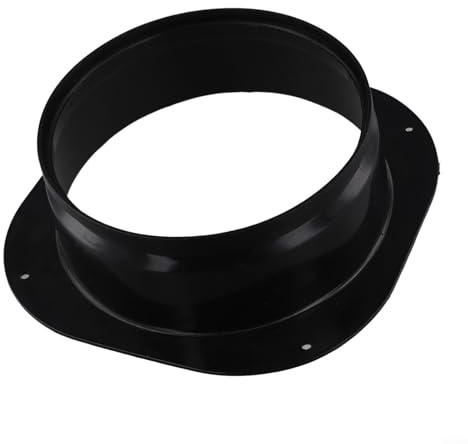 Connettore a flangia quadrata a rotonda in plastica PP per condotti di ventilazione, riduttore liscio per giunti di ventilazione per sistemi HVAC montati a parete, nero (200 mm)