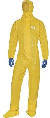 Deltaplus DT300XX Overall Mit Kapuze Deltachem - Wasserdichte Nähte - Einweg, Gelb, Größe XXL
