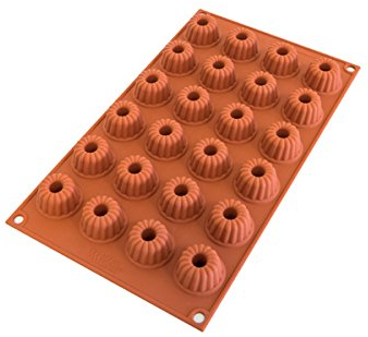 silikomart | SF232 Moule en silicone pour monoportions MINI GUGELHOPF, antiadhésif, paquet de 1 Moule à gâteau, Ø 35 h 20 mm 24 x 10 ml Tot. 240 ml