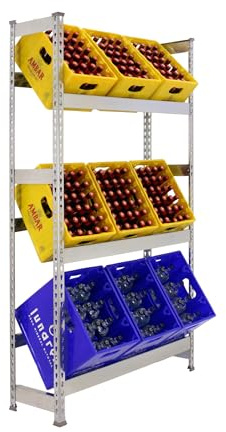 Simonrack Getränkekistenregal, 3 Kästen, Flaschenregal, Getränkekistenhalter, Kistenregal, Antracite - Simonbottle