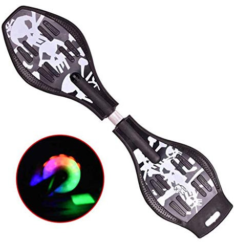 Snake Board Caster Board Skateboards Deck Professionelles Bright Caster Board Street Surfing Waveboard mit beleuchteten Rädern Outdoor Sporting Caster Board Kit ， Lager bis zu 220 lbs