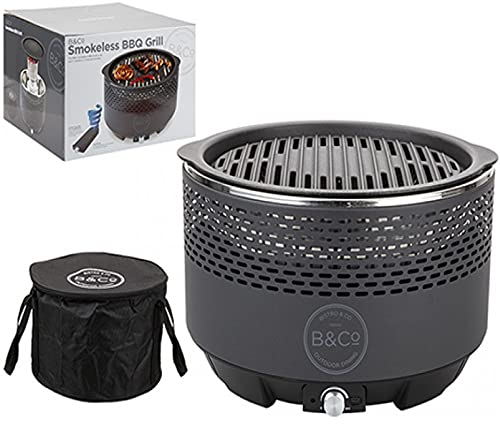 Summit B & Co Alfresco Smokeless BBQ Grill in Slate Grey with Handy Carry Case