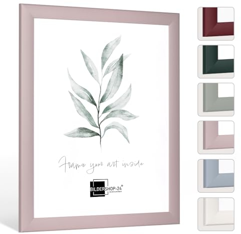 Bildershop-24 Bilderrahmen modern stabil Dalia Pastellrosa Pastell Rosa 33 X 98 cm Rahmen für Bilder Urkunden Poster Farbe & Größe wählbar