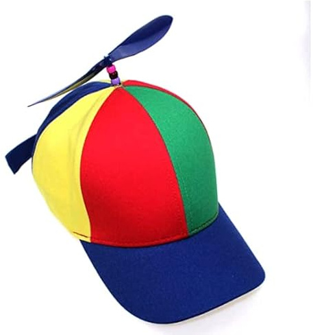YUENWUZINIC Gorra de Colores con Helice Sombrero de Hélice Ajustable 57-61cm Gorra Helicoptero para Adulto y Niños Gorra de Helicoptero, Girar con el Viento, 100% Algodón, Suave y Comodo para Fiesta