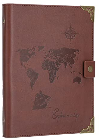 SEEALLDE Leder Notizbuch A5 Nachfüllbar Ringbuch Tagebuch Liniert 200 Seiten für Erwachsene und Jungs
