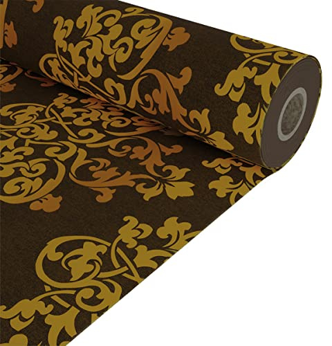 Byour3 - Stoff Meterware DAMAST aus 100% Reine Baumwolle Leichter zum Kreatives Nähen Überwurf für Sofa Tagesdecke Kissen Möbelstoff Dekoration Sofabezug Gardinen Vorhänge (Gold, Breite 280 cm)