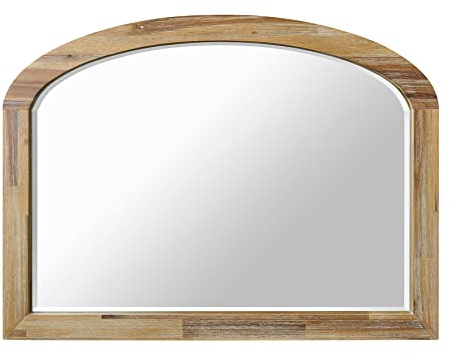 Florence Overmantle Mirror. Large Wooden Frame Arched Wall Mirror 100x75cm