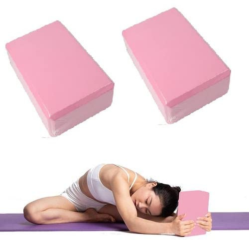 PW TOOLS Yoga Confezione da 2, di Schiuma Eva Premium per Pilates, Meditazione, Mattoni Antiscivolo ad Alta Densità
