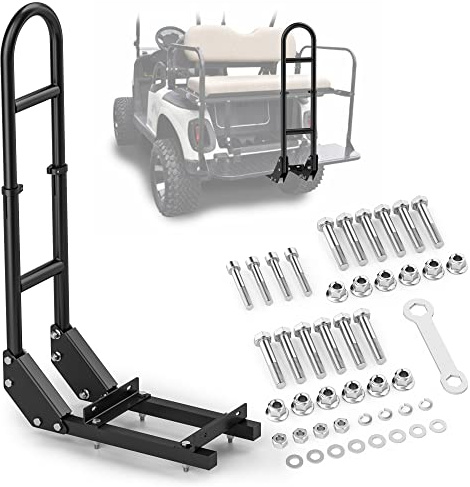 Golf Cart Rear Seat Grab Bar for Yamaha Club Car EZGO, Universal Golf Cart Safety Seat Round Pipe Handle Rail 27-34 Adjustable Height for TXT DS, Golf Cart Accessories Heavy Duty Thicken Clamps