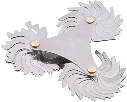 cuenta hilos para roscas Juego De Herramientas De Medición De Calibres De Paso De Rosca, Calibres De Rosca De Acero Inoxidable Calibre Central Del Métrico De 55 Y 60 Grados, Calibre De Rosca De 60 Gra