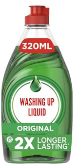Original Washing Up Liquid Green, 320ml - Long-Lasting, Grease-Cutting Dish Soap for Sparkling Clean Dishes (Pack of 1, Original)