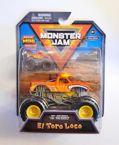 Monster Jam Juego con mini excavador de tumbas de regalo, El Toro Loco y Megalodon de 3 años en adelante (El Toro Loco)