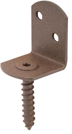 Alberts 821968 DURAVIS® Flechtzaunhalter | L-Form | rostbraun duplexbeschichtet | Größe 83 x 30 x 32 mm | 50er Set