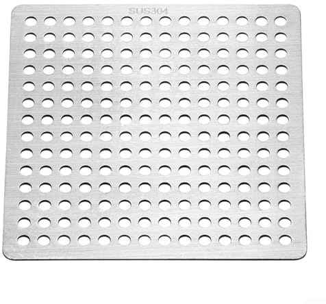 Duschablauf-Filterabdeckung, Edelstahl, quadratisch, Badezimmer-Duschabflusssieb, Duschablauf-Haarfänger, Abflussfilterschutz (11,5 cm)