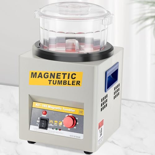 Lakenbroade Lucidatrice Magnetica, buratto Magnetico, buratto lucidatore per Gioielli, capacità 2000 Giri/min, lucidatrice per Gioielli da 600 g con direzione e Tempo Regolabili per Gioielli