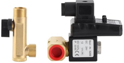 Válvula de Drenaje Electrónica con Temporizador, Válvula Solenoide Eléctrica de Drenaje del Tanque para Compresor de Aire Tipo Dividido (CC 24 V)