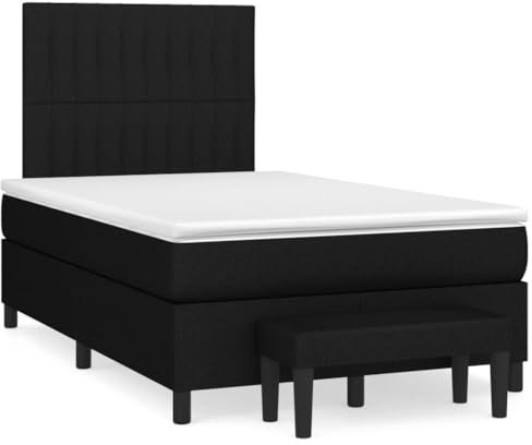 qohoio Boxspringbett mit Matratze Schwarz 120x190 cm Bett Boxspringbett Schlafzimmer MöBel Betten Bett Mit Matratze Stoff - 3270371