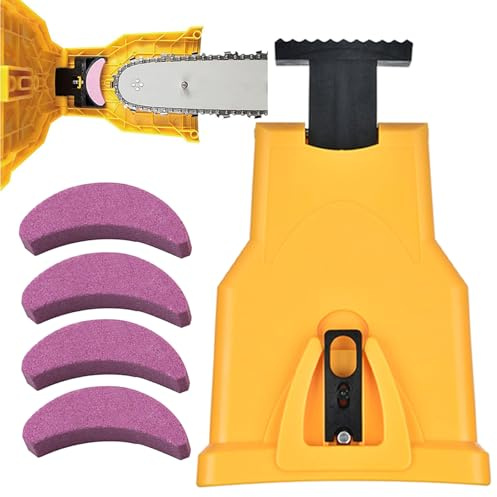Kettensägenschärfer, Ultrasaw Kettenschärfer, Sägekettenschärfgerät mit 4 Schleifsteinen für alle Kettensägengrößen, Kettensägen, Mini-Kettensägen, etc
