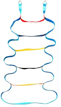 Échelle en corde - Échelle d'escalade pour parcours d'obstacles - Échelle d'arbre - Balançoire en corde pour l'entraînement - Échelle de corde colorée avec boucles en acier inoxydable
